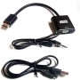2B (CV727)  HDMI to VGA Converter with Power and Audio Output - Black