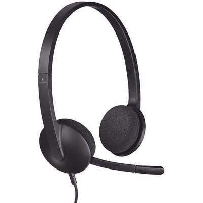 Logitech H340 Stereo Headset with Noise Cancelling Microphone And Wired USB Plug For Computer PC, Mac, Laptop - Black