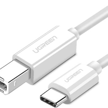 UGREEN 40417 US241 USB-C to USB2.0 Printer Cable 1.5m -White