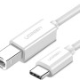 UGREEN 40417 US241 USB-C to USB2.0 Printer Cable 1.5m -White