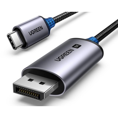 Ugreen 25157 USB-C To Display Port Cable 8K@60Hz 4K@240Hz, 1M - Black