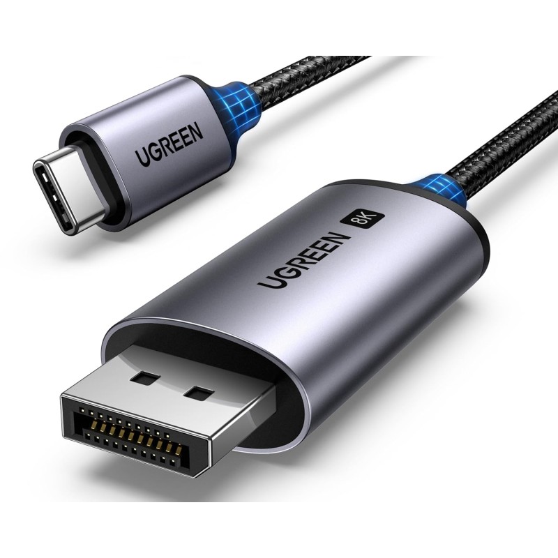 Ugreen 25157 USB-C To Display Port Cable 8K@60Hz 4K@240Hz, 1M - Black