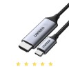 Ugreen USB-C to HDMI Male to Male Cable Aluminum Shell 1.5m (Gray Black) MM142