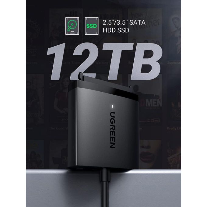 Ugreen SATA to USB 3.0 Adapter Cable with UASP SATA III to USB Converter for 2.5" 3.5" Hard Drives Disk HDD and Solid State Drives SSD 