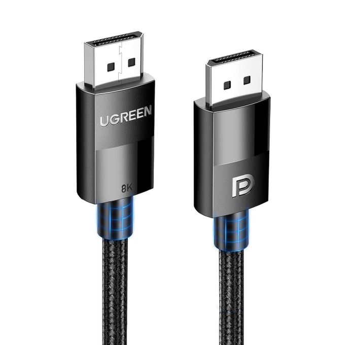 Ugreen 8K DisplayPort Cable 1.4, DP to DP 2M, 8K@60Hz/4K@165Hz/2K@240Hz/1080P@240Hz, for Gaming Monitor/Graphics Card/PC, Support 3D/HDCP/HDR/G-SYNC/Free-SYNC, Male to Male Nylon Braided Cable-2Meter