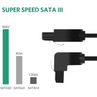 Ugreen SATA Cable 3.0 To Hard Disk Drive HDD SSD ODD 6Gbps High-Speed Data Plug Cord, Straight To Bending (0.5M) - 