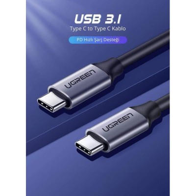 Ugreen USB 3.1 USB-C Male To Male Data Cable 60W Power Delivery PD Gen 1 for Monitor, Laptop, Smartphone (1.5M)