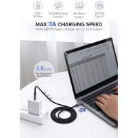 Ugreen USB 3.1 USB-C Male To Male Data Cable 60W Power Delivery PD Gen 1 for Monitor, Laptop, Smartphone (1.5M)