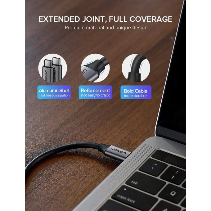 Ugreen USB 3.1 USB-C Male To Male Data Cable 60W Power Delivery PD Gen 1 for Monitor, Laptop, Smartphone (1.5M)