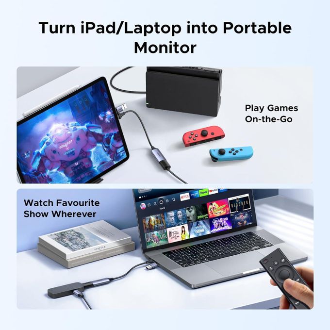 Ugreen Video Capture Card 4K HDMI to USB-A/USB-C HDMI Capture Card Full HD 1080P USB 2.0 Capture Video and Audio Recording for Gaming, Streaming, Teaching, Video Conference 