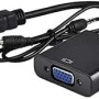 MT Viki Metal Adapter HDMI To VGA Converter For Connection with Audio - Black
