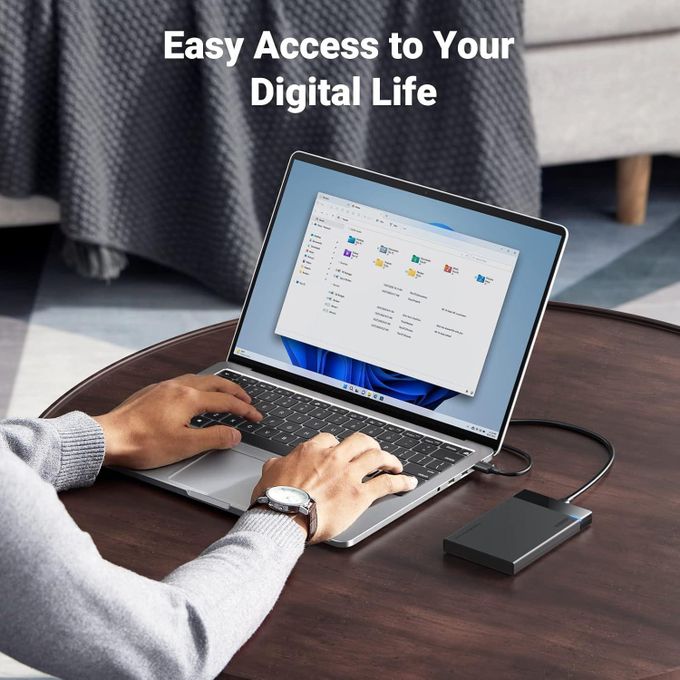 Ugreen USB C Hard Drive Enclosure USB 3.1 Gen 2 Type C to SATA External Hard Drive Disk Case Adapter 