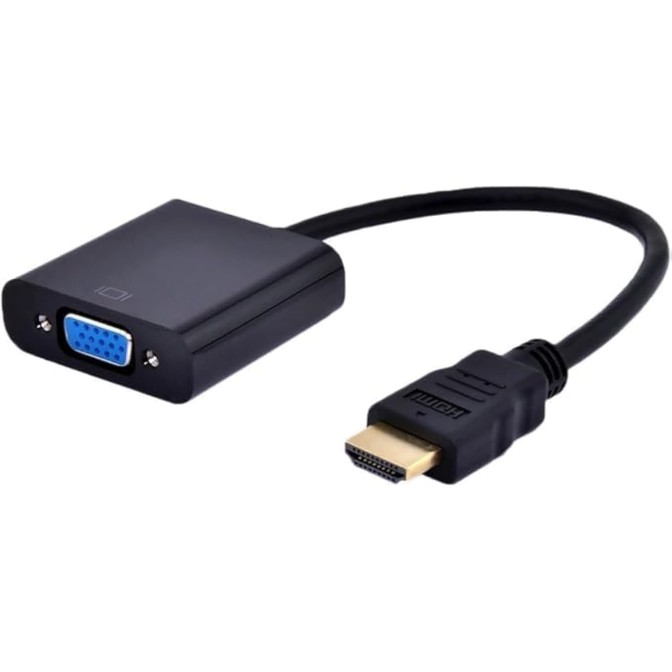 MT Viki Metal Adapter HDMI To VGA Converter For Connection - Black