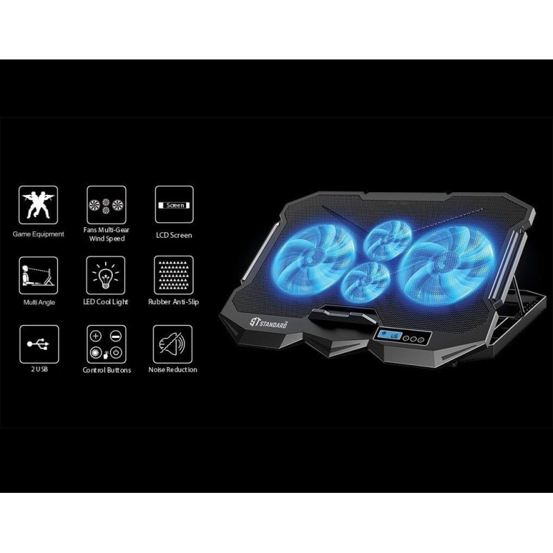 STANDARD GAMING COOLER 4FAN iCE-04 Plus LEDLIGHT