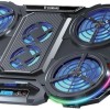 Standard ICE-08 Cooling Pad Gaming Laptop Stand With Mobile Holder – 6x Blue LED Fans Multi Speed – LCD Screen – RGB Side Lights – 2 x USB -12 UP to 17 Inch | Black