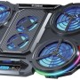 Standard ICE-08 Cooling Pad Gaming Laptop Stand With Mobile Holder – 6x Blue LED Fans Multi Speed – LCD Screen – RGB Side Lights – 2 x USB -12 UP to 17 Inch | Black