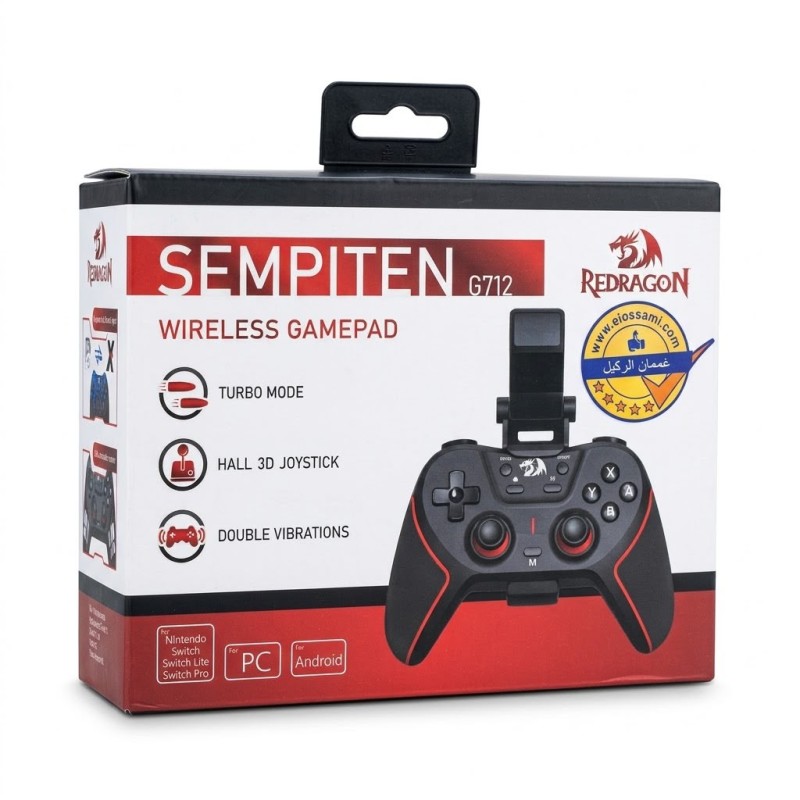 Redragon Sempiten Black and Red Gamer Controller with Cell Phone Holder G712