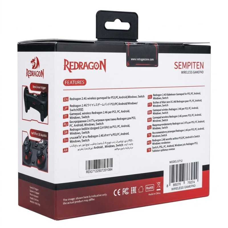 Redragon Sempiten Black and Red Gamer Controller with Cell Phone Holder G712