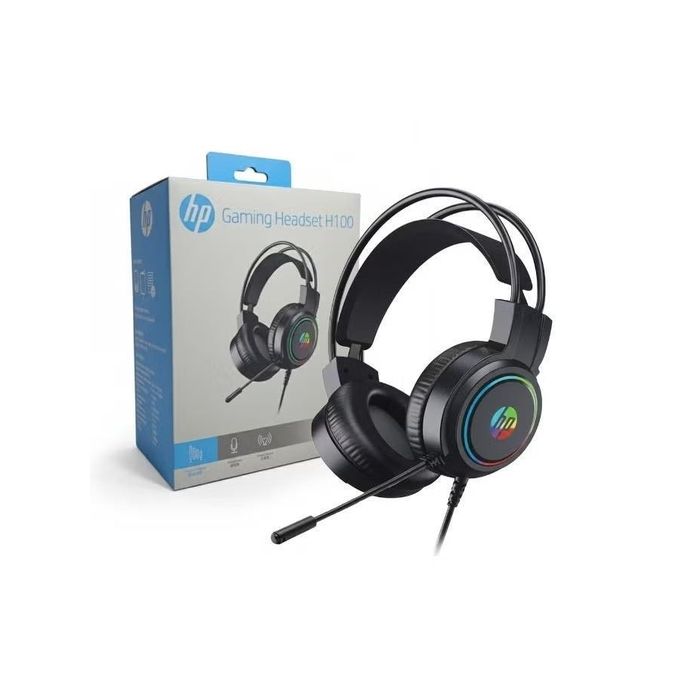 HP H100 Gaming Headset with Microphone, Volume Control, 50mm Stereo Sound Drivers