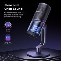 Ugreen Microphone for PC, USB Mic with RGB Lights, Mute Button, 24bit/96kHz, Cardioid Polar Pattern, Volume Control, Condenser Microphone for Streaming, Gaming, Podcasting, Recording, Laptop, PS5