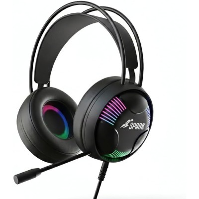 SPARK Gaming Headset RGB Wired Gaming Headset, Over-Ear Gaming Headphones with 360* Surround Sound and USB 7.1 Input, Comfortable and Durable