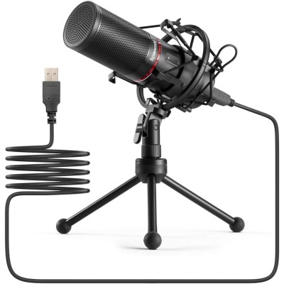 Redragon GM300 USB Gaming Microphone, Computer PC Laptop Condenser Mic with Tripod Stand
