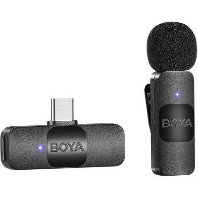 BOYA BY-V10 Wireless Microphone System with USB-C for Mobile (2.4 GHz) - Black
