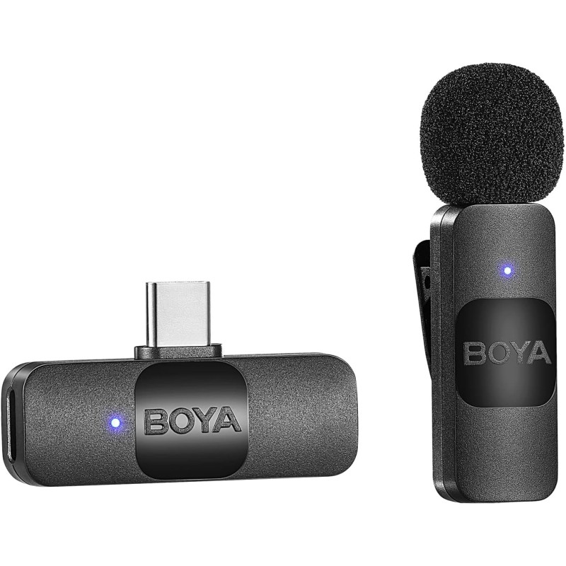 BOYA BY-V10 Wireless Microphone System with USB-C for Mobile (2.4 GHz) - Black