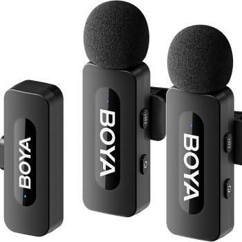 BOYA BY-V2 Ultracompact Wireless Microphone System for iOS Devices (2.4 GHz) - Black