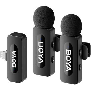 BOYA BY-V2 Ultracompact Wireless Microphone System for iOS Devices (2.4 GHz) - Black