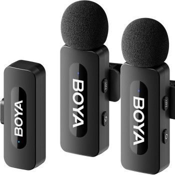 BOYA BY-V20 Ultracompact Wireless Microphone System for USB-C Devices (2.4 GHz) - Black
