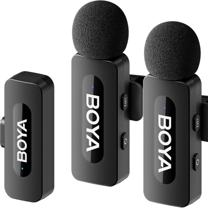 BOYA BY-V20 Ultracompact Wireless Microphone System for USB-C Devices (2.4 GHz) - Black