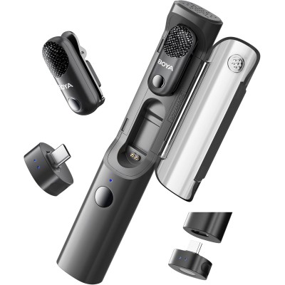 BOYA Magic-05 AI-Powered Transformable Wireless Microphone Noise Cancelling Mic Lavalier Lapel Mini Microphone for Vlogging iPhone Android PC DSLR Camera