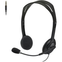 Logitech H111 Stereo on-ear headset, wired with microphone - Black