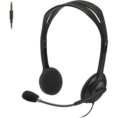 Logitech H111 Stereo on-ear headset, wired with microphone - Black