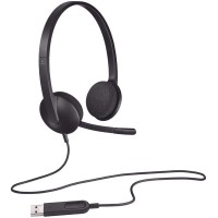 Logitech H340 Stereo Headset with Noise Cancelling Microphone And Wired USB Plug For Computer PC, Mac, Laptop - Black Logitech H340 Stereo Headset with Noise Cancelling Microphone And Wired USB Plug For Computer PC, Mac, Laptop - Black