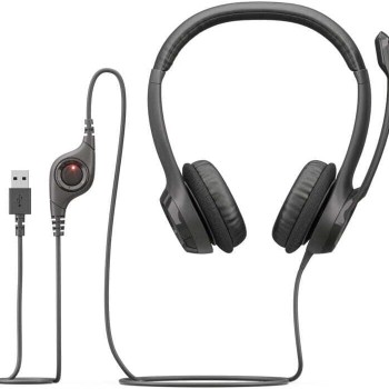 Logitech H390 USB Computer Headset with Enhanced Digital Audio and Inline Controls - Black