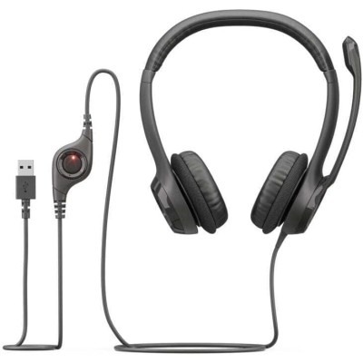 Logitech H390 USB Computer Headset with Enhanced Digital Audio and Inline Controls - Black