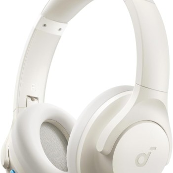 SoundCore Q11i Wireless Over-Ear Bluetooth Headphones by Anker, Deep Bass, 60H Playtime, Hi-Res Audio, Detachable Ear Cushions, Multipoint Connection,White