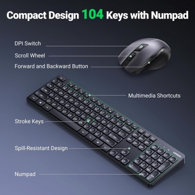 UGREEN MK006  (45248EG) WIRELESS KEYBOARD  AND MOUSE  COMBO