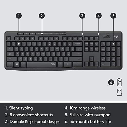 Logitech MK295 Silent Wireless Combo Keyboard and Mouse Logitech MK295 Silent Wireless Combo Keyboard and Mouse