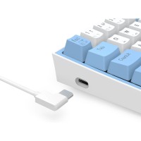 REDRAGON K617 FIZZ RED Switch RGB - WHITE/BLUE (60% KB) - ARABIC