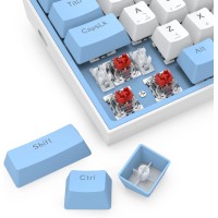 REDRAGON K617 FIZZ RED Switch RGB - WHITE/BLUE (60% KB) - ARABIC