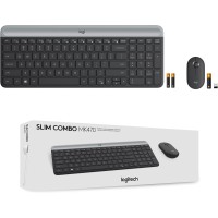 Logitech MK470 Slim Wireless Keyboard and Mouse Combo - Modern Compact Layout, Ultra Quiet, 2.4 GHz U