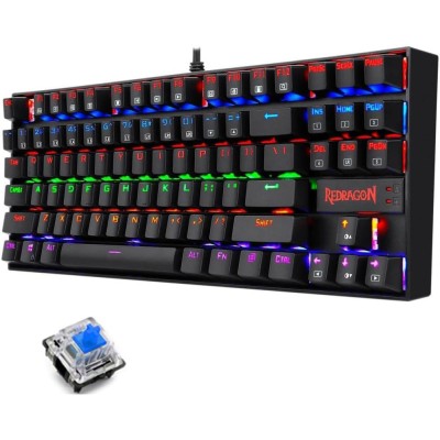 Redragon Wired Rainbow Gaming Keyboard K552 elite edition 60%, Swappable Compact Mechanical Keyboard Dedicated Arrow Keys,