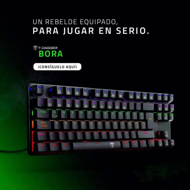 T-DAGGER Bora T-TGK313 Rainbow Gaming Mechanical Keyboard RED SWITCH