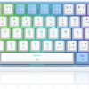 REDRAGON K617 FIZZ RED Switch RGB - WHITE/BLUE (60% KB) - ARABIC