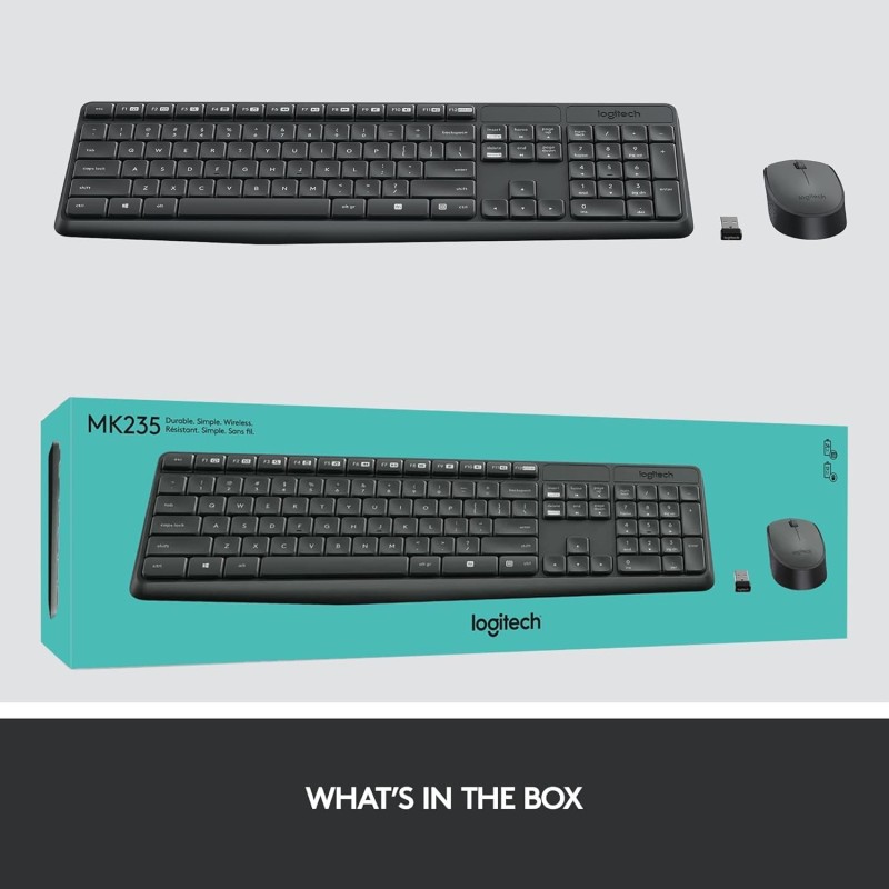 Logitech MK235 Wireless Keyboard and Mouse - Black Logitech MK235 Wireless Keyboard and Mouse - Black