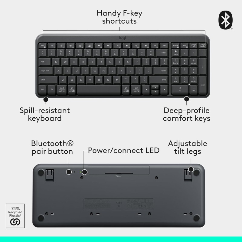 Logitech MK250 Bluetooth Wireless Mouse and Keyboard ..