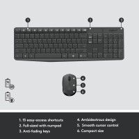 Logitech MK235 Wireless Keyboard and Mouse - Black Logitech MK235 Wireless Keyboard and Mouse - Black
